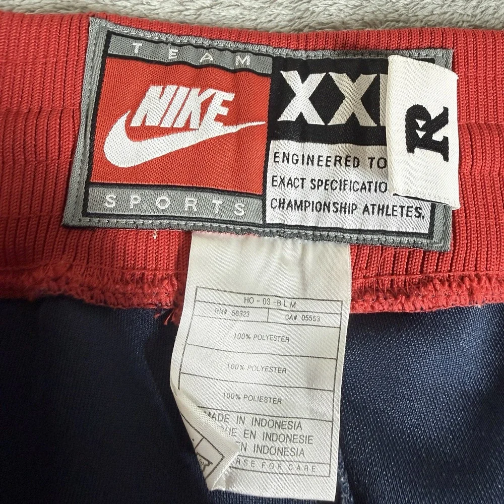 NIKE Team New Jersey Nets Y2K Vintage NBA Warm Up Pants XXL Snap Button Ankle